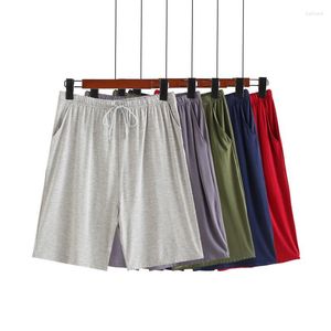 Pijamas masculinos verão modal sono calças curtas dos homens shorts casuais soltos finos confortáveis elásticos masculinos bottoms
