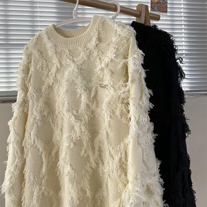 Kvinnors tröjor Fashion Luxury Tassel Pullover White Sweater Kvinnliga par Gentle Style Longsleved Knitwear Y2K Clothes Women 230830