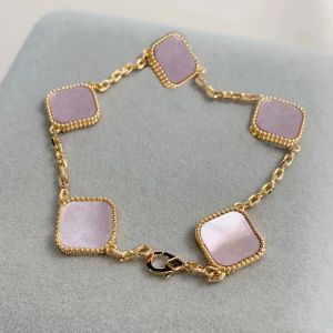 van clover bracelet designer four leaf clover bracelet mother of pearl 18ct gold branded love charm bracelet crystal diamond jewellery gift