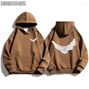 Hoodies masculinos 2023 outono luxo com capuz pombo padrão rua wear casual unisex hip hop moda confortável camisola