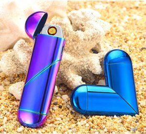 2020 New Creative Free Fire Folding Magic Love Heart No Gas Electric Lighter Dual Use Charge Valentine's Gift USB 170V