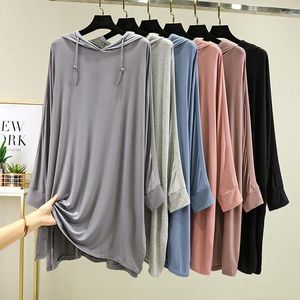 Women's Sleepwear Hooded Modal Night Dress Women Long Sleeve Loose Spring Summer Short Nightgowns Female Sleepshirt Bottoming Shirt