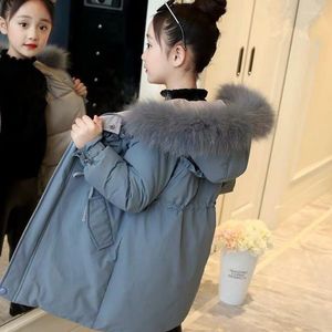 Unten Mantel Mädchen Baby der Jacke Outwear 2023 Lange Stil Verdicken Herbst Winter Mit Kapuze Warm Halten Zipper kinder Kleidung