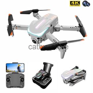 Simulatorer K109Nano Mini RC Drone med 4K Dual Camera HD WiFi FPV Photography Folding Stunt Quadcopter Professional Drone Gifts Toy for Boy X0831