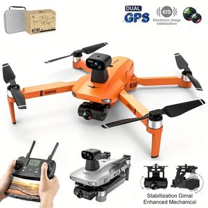 KF102 Orange/Grey Upgraded Obstacle Avoidance GPS Remote Control Drone With HD Dual Camera 1 Battery 32G Memory Card 2 Axis Self Stabilizing Electronic
