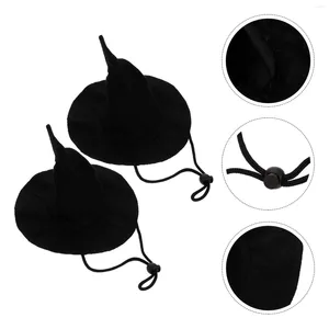 Dog Apparel 2 Pcs Pet Pointed Hat Costume Caps Halloween Neck Ornaments Clothing Polyester Cat Accessory