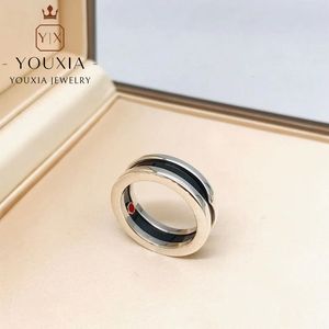 Wedding Rings 1 1Customized 925silver colour black and white ceramic party rings design fashion trend style Luxury Personality Classic Jewelry 230830