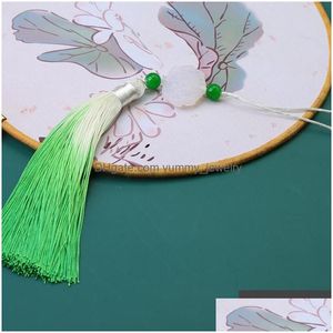 Charms 2Pcs/Lot 16Cm Chinese Polyester Silk Tassel Cotton Tassels Trim For Sewing Curtains Accessories Pendant Diy Home Drop Delivery Dhqah