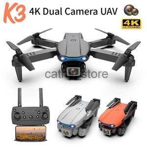 Simulatoren K3 Drohne 4K Dual HD Kamera Rc Mini Drohnen Luftaufnahmen WiFi Quadcopter Fernbedienung Flugzeug faltbar Dron Geschenk für Jungen x0831