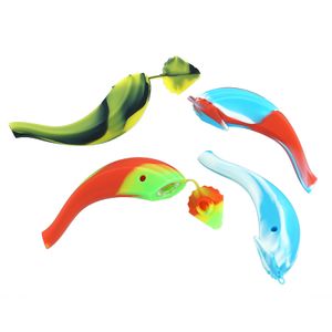 Tubos coloridos de silicone com tigela de vidro tigela inquebrável Tubos de fumantes de tabaco queimador de óleo Dab Smoke Smoke Accessories