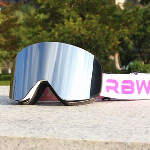 Óculos de esqui magnético lente dupla camada ímã esqui antifog snowboard men óculos gafas de esqui 230830