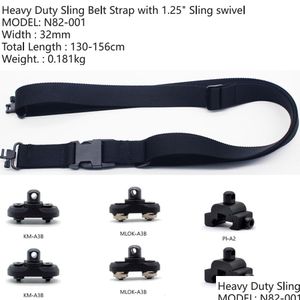 Diğerleri Taktik Aksesuarlar Sling Kemer Strap Shoder Yastıklı Uzunluk Ayarlanabilir Geleneksel Bağlı Paket 2 1.25 inç Dönme Drof Dro Dhqzd Mount