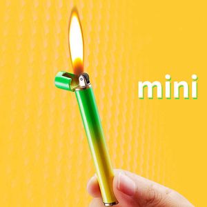 Neue Mini Metall Kein Gas Butan Zigarettenanzünder Freies Feuer Winddicht Schleifscheibe Kompakte Nachfüllbare Gadgets für Männer Geschenk W1BQ