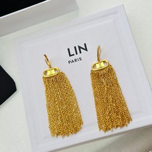 Projektant Tassel Kolczyki Złote Kobiety Dangle Fashion Srebrna biżuteria Studs Urganie Urządzenia Luksusowy żyrandol Earring Hoop Emeing 238312c3