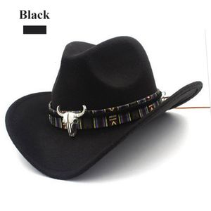 Breite Krempe Hüte Eimer Ethno-Stil Cowboyhut Mode Chic Unisex Einfarbig Jazz mit Stierförmigem Dekor Western 230830