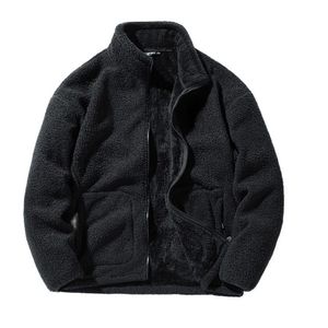 Herrjackor manlig fleece -kappa fast långärmad stativ krage nalljacka varsity ullfoder rockar y2k höst vinter stor storlek 5xl 4xl 230831