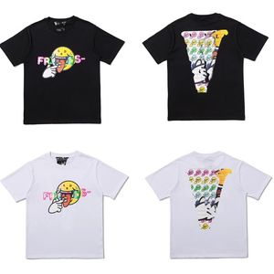 Summer Mens Vlonese T Shirt Designers Loose Shorts Sleeve Tees Apparel Fashion Luxurys Tops Man Casual tshirt zipper pattern print clothes cartoon line