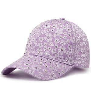 Bollmössor Cntang Summer Women Baseball Cap Flower Brodery Hats Female Fashion Designer Sun Hat Hip Hop Y2K 230830