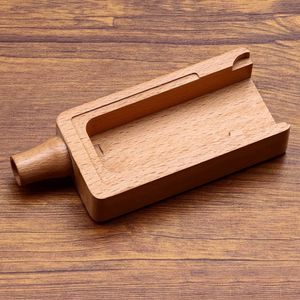 Ny Mini Reting Natural Wood Portable Dry Herb Tobacco Grind Steel Card Grinder Preroll Rolling Cigaretthållare Cigar Innovativ trattfyllningsmaskinverktyg