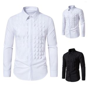 Camisetas masculinas moda outono casual manga comprida flip patchwork camisa estampada top rayon