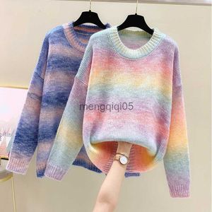 Women's Sweaters Knitwear Sweater Women 2023 New Spring Autumn Knitted Shirt Long Sleeve Loose Color Pullover Casual O-Neck Clothes Female Tops HKD230831