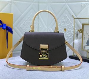 Womens designer tote bag luxurys Fan shape crossbody handbags Top-quality brown flowers letters woman small shoulder bags fashion makeup purse