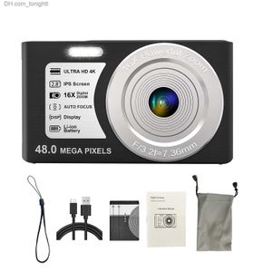 Videocamere Schermo da 2,8 pollici Zoom 16X Messa a fuoco automatica Fotocamera digitale 4K Videocamera compatta per vlogging da 48 MP Q230831