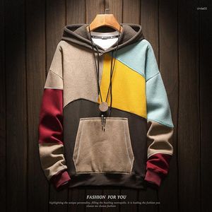 Herr hoodies Autumn and Winter Hoodie Men Pullover Patchwork Sweatshirts Plus Size 5xl Mens Retro Hooded Clothing