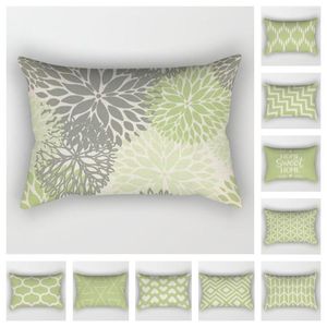 Yastık geometrik açık yeşil yastık kılıfı 30 50 kanepe kapağı 40 60 düz renkli keten bel ev dekor