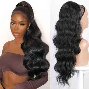 Synthetic Hair Pulling Rope Ponytail Hair Patch 24inch 1B# 2#3 Brown 99J 613# Color 140g Ponytails