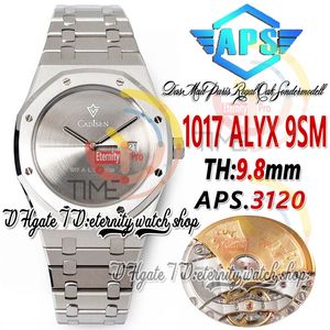 APSF DAS MAD PARIS CAL.3120 A3120 Automatisk herrklocka SonderModell Ultra Thin 1017 Alyx 9SM Silver Dial Stick Markers Steel Armband Super Edition Eternity Watches