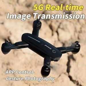 Drone med HD Dual Camera, Optical Flow Hovering, Headless Mode, One Key Take Off/Landing, Trajectory Flight, 5G Image Transmission, Gest Photography