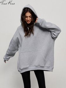 Women's Hoodies Woman Loose Solid Pullover Female Long Sleeve Top Ladies Autumn Winter Chic Casual Oversize Tops High Quality Clothes