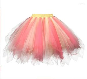 Юбка Женская Хэллоуин пухлая юбка сетка наполовину вечеринка красочная скоба