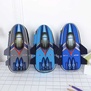 Pencil Bags Boy Pen Bag Big Pencil Case Capacity Super Cool Airplane Pencil Box Kawaii Bag School Supplies Pencil Roll Funny Office Gift HKD230831