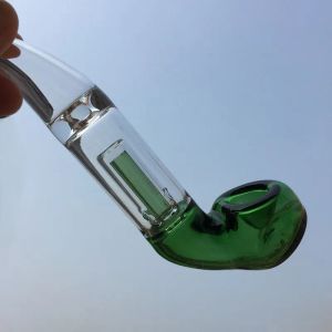 6 tum glas Sherlock Pocket Bubbler Pipe Heavy Wall Glass Design Smoking Spoon Pipe For Dry Herb LL