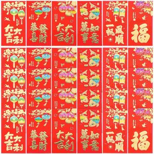 Presentförpackning 30 st långa röda kuvertpåse kinesiska stil pengar pocket år gynnar hong bao delikat personlighetsår traditionellt