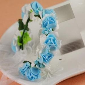 Decorative Flowers C20 High Quality Wrist Corsage W/EVA Rose And Pip Berries Ribbon Ends For Wedding Bridesmaid Hand