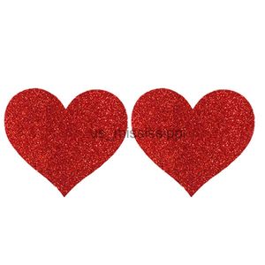 Breast Pad 5 Pairslot Women Disposable Glitter Heart Nipple Stickers Self Adhesive Breast Stickers Invisible Bra Pasties Nipple Covers x0831