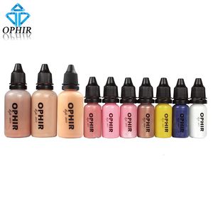 Foundation Ophir 10 flaskor Airbrush Makeup Inks Set With 3 Colors Air 2x Blush 5x Eyeshadow For Face Paint Salon 230830