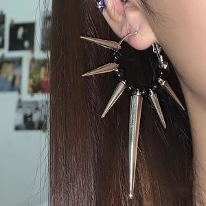 Stud Grunge Rock Accessories Rivet Hoop Earrings Cool Hip Hop for Women Egirl Jewelry Punk Korean Fashion 230830