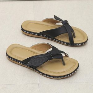 Slippers Flops 902 Summer Flip Women Retro Plus Size Flat Bottom Clip Toe Shoes Non-Slip Leisure Beach Sandals Zapatos De 41
