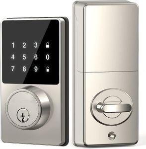 Keyless Entry Door Lock with Touchscreen Keypad - Password App Unlock, Easy Install, 50 User Codes
