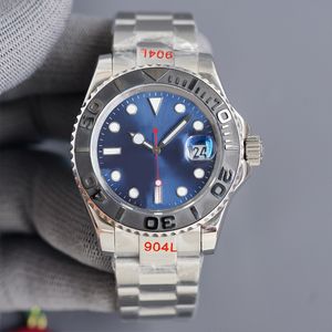 Luxury Men's Watch Designer Dhgate Yachtmaster 40mm folding spänne safir keramisk ring glöd rostfritt stål 904l vattentät automatisk mekanisk montre de luxe