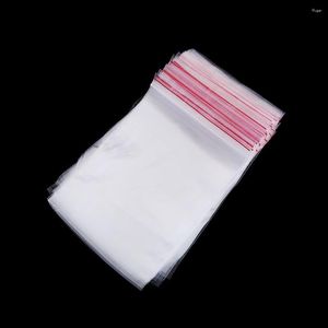 Förvaringspåsar 100 st/packar hem mini förpackning smycken zip plast poly clear pou