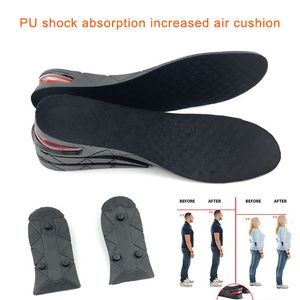 Shoe Parts Accessories 1 Pair Height Increase PU Shoes Insoles Multi Layer Air Cushion Taller Heel Insert Taller Women Men Unisex Quality Foot Pads 230831