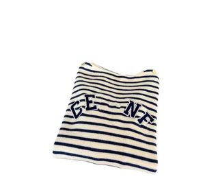 2023Women's Sweaters Autumn and winter stripe embroidery sticker women's knitted sweater casual temperament commuter top