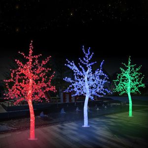 زخرفة عيد الميلاد قادت ضوء الشجرة الشمسية الكرز الاصطناعية 1.8 متر ارتفاع هطول أمطار الاستخدام في الهواء الطلق الاستخدام