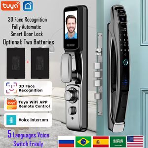 Door Locks Wifi Tuya APP Face Recognition Smart Lock With Camera Video Call Voice Intercom Digital Automatic 230830