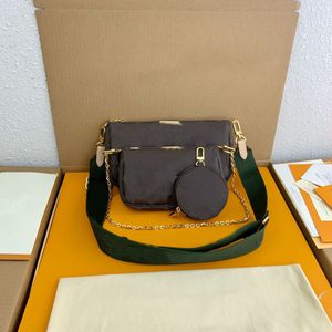 V L 3-in-1 مصمم فاخر مطبوع محفظة عالية الجودة أزياء مزجعة Crossbody Bag Bag Canvas محفظة أنيقة في العديد من الأنماط ألوان متعددة